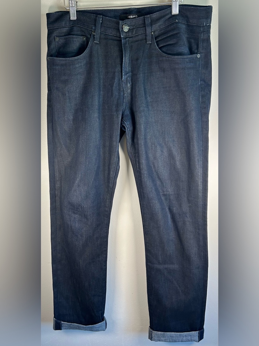 J.Brand Men’s Dark Wash Jeans 33X34 Cotton Denim Selvedge Indigo Coat Elix USA